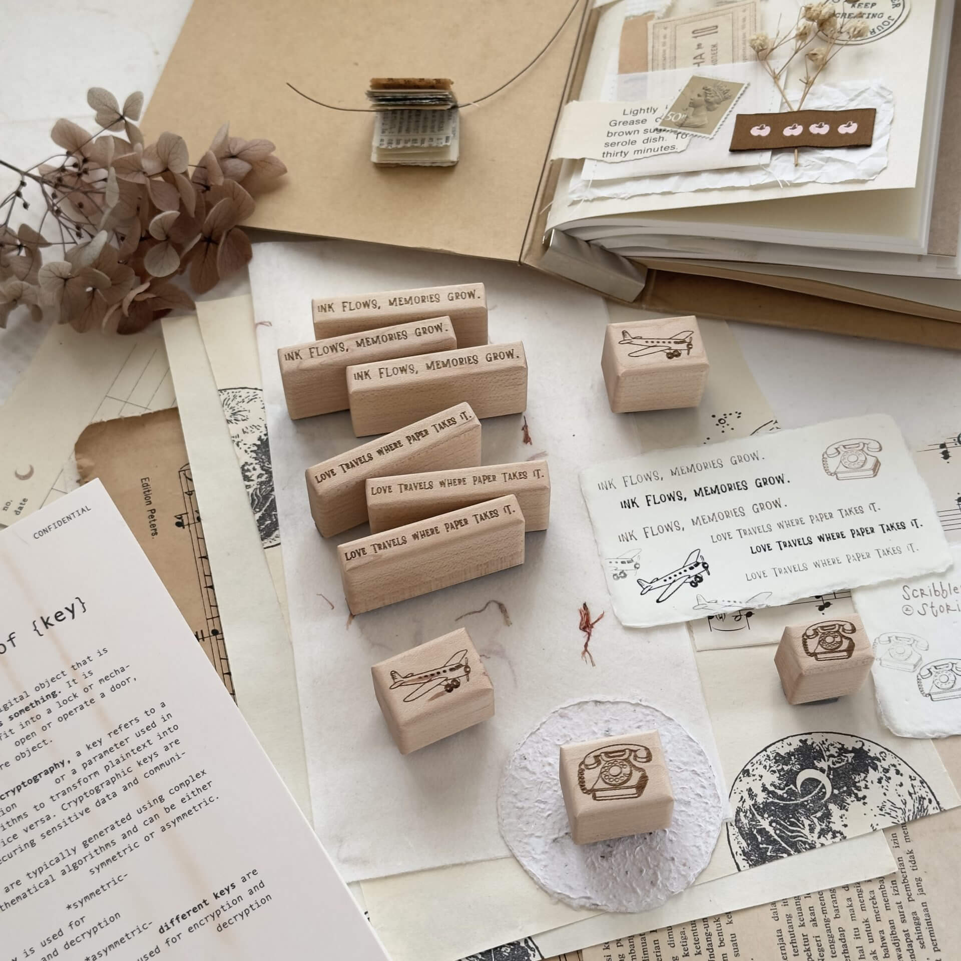 Let Ink Flow & Let Your Stories Travel Rubber Stamp - Image 3